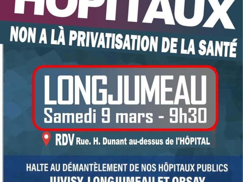9 mars 2024 – Manifestation à Longjumeau pour sauver nos hôpitaux